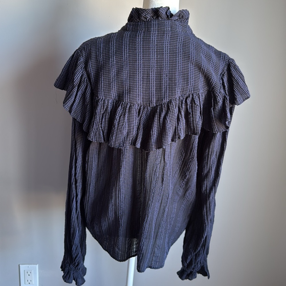 Loveshackfancy Button Down Ruffle Top Xs - image 3